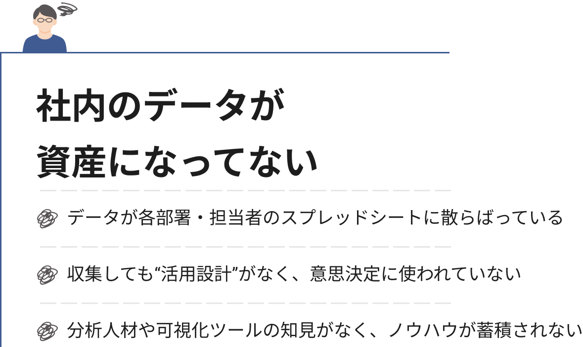社内のデータが 資産になってない
